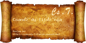 Csanády Titánia névjegykártya